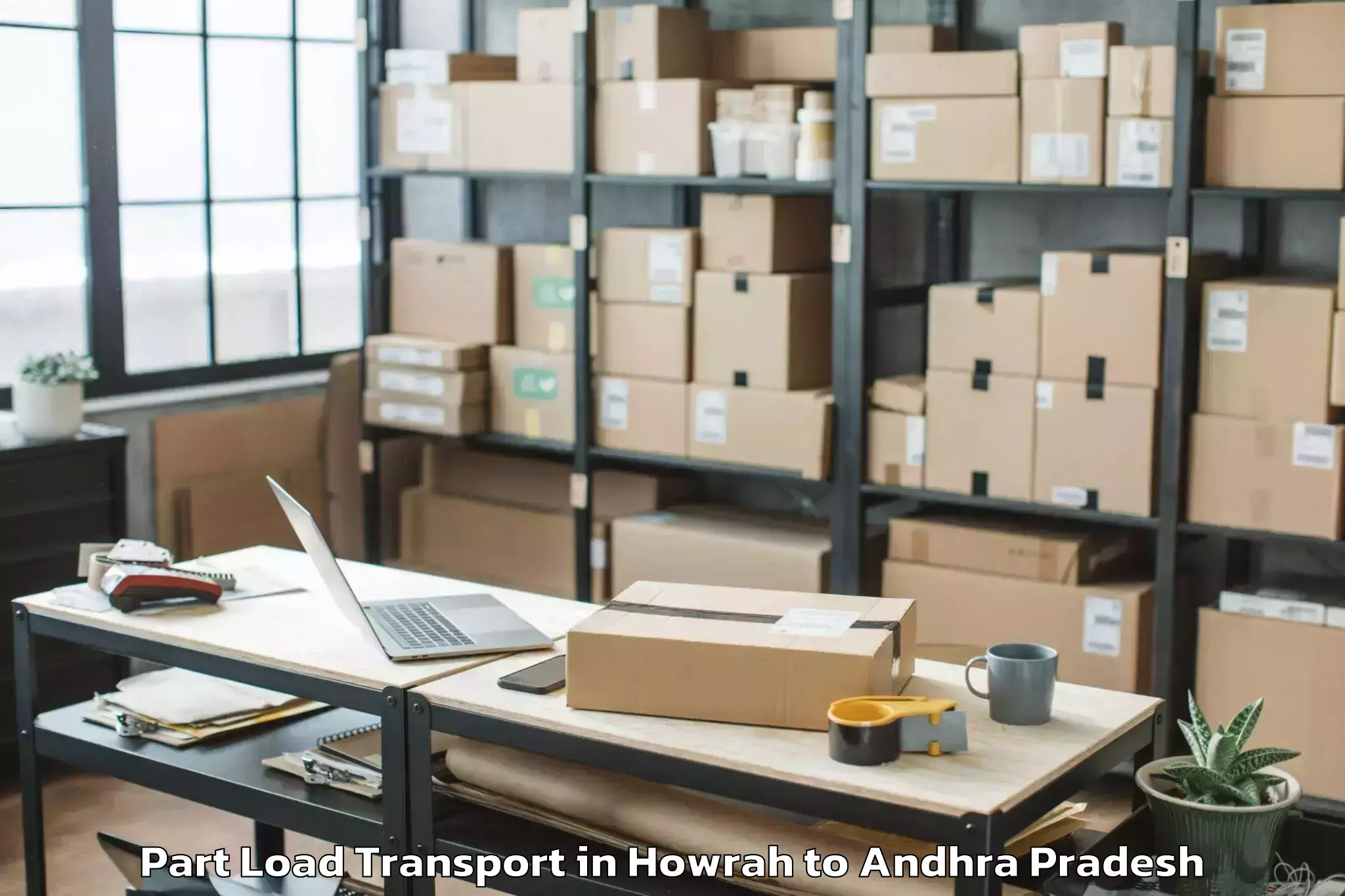 Top Howrah to Achanta Part Load Transport Available